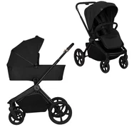 Carucior 2 in 1, Lionelo, Freya, Landou si salteluta ventilate, Pliabil, Reglare spatar-3 pozitii, Suport de picioare-4 pozitii,  Maner reglabil-3 pozitii, Adaptori inclusi compatibili cu Cybex, Maxi-Cosi, Kiddy, Avionaut, Sustine 22 kg, 0luni+, Negru
