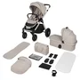 Carucior 2 in 1, Lionelo, Layla, Pana la 22 kg, Cadru aluminiu, Cu landou intarit si salteluta din spuma AirDots, Reversibil, Cu ventilatie 3D, Cu accesorii, EN1888-1, EN1888-2, EN1466, Bej - 2