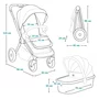 Carucior 2 in 1, Lionelo, Layla, Pana la 22 kg, Cadru aluminiu, Cu landou intarit si salteluta din spuma AirDots, Reversibil, Cu ventilatie 3D, Cu accesorii, EN1888-1, EN1888-2, EN1466, Bej - 38