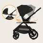 Carucior 2 in 1, Lionelo, Layla, Pana la 22 kg, Cadru aluminiu, Cu landou intarit si salteluta din spuma AirDots, Reversibil, Cu ventilatie 3D, Cu accesorii, EN1888-1, EN1888-2, EN1466, Negru - 40
