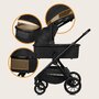 Carucior 2 in 1, Lionelo, Layla, Pana la 22 kg, Cadru aluminiu, Cu landou intarit si salteluta din spuma AirDots, Reversibil, Cu ventilatie 3D, Cu accesorii, EN1888-1, EN1888-2, EN1466, Negru - 42