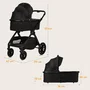 Carucior 2 in 1, Lionelo, Layla, Pana la 22 kg, Cadru aluminiu, Cu landou intarit si salteluta din spuma AirDots, Reversibil, Cu ventilatie 3D, Cu accesorii, EN1888-1, EN1888-2, EN1466, Negru - 47