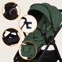 Carucior 2 in 1, Lionelo, Layla, Pana la 22 kg, Cadru aluminiu, Cu landou intarit si salteluta din spuma AirDots, Reversibil, Cu ventilatie 3D, Cu accesorii, EN1888-1, EN1888-2, EN1466, Verde - 41