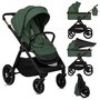 Carucior 2 in 1, Lionelo, Layla, Pana la 22 kg, Cadru aluminiu, Cu landou intarit si salteluta din spuma AirDots, Reversibil, Cu ventilatie 3D, Cu accesorii, EN1888-1, EN1888-2, EN1466, Verde - 44