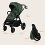Carucior 2 in 1, Lionelo, Layla, Pana la 22 kg, Cadru aluminiu, Cu landou intarit si salteluta din spuma AirDots, Reversibil, Cu ventilatie 3D, Cu accesorii, EN1888-1, EN1888-2, EN1466, Verde - 45