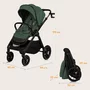 Carucior 2 in 1, Lionelo, Layla, Pana la 22 kg, Cadru aluminiu, Cu landou intarit si salteluta din spuma AirDots, Reversibil, Cu ventilatie 3D, Cu accesorii, EN1888-1, EN1888-2, EN1466, Verde - 42