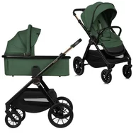 Black Friday - Reduceri Carucior 2 in 1, Lionelo, Layla, Pana la 22 kg, Cadru aluminiu, Cu landou intarit si salteluta din spuma AirDots, Reversibil, Cu ventilatie 3D, Cu accesorii, EN1888-1, EN1888-2, EN1466, Verde Promotie