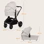 Carucior 2 in 1, Lionelo, Mika Plus, Cadru din aluminiu, Cu landou intarit si salteluta moale, Reversibil, Cu sistem de ventilatie 3D, Cu accesorii, Pana la 22 kg, Conform cu EN1888-1 EN1888-2, EN1466, Bej - 63