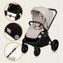 Carucior 2 in 1, Lionelo, Mika Plus, Cadru din aluminiu, Cu landou intarit si salteluta moale, Reversibil, Cu sistem de ventilatie 3D, Cu accesorii, Pana la 22 kg, Conform cu EN1888-1 EN1888-2, EN1466, Bej - 64