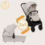 Carucior 2 in 1, Lionelo, Mika Plus, Cadru din aluminiu, Cu landou intarit si salteluta moale, Reversibil, Cu sistem de ventilatie 3D, Cu accesorii, Pana la 22 kg, Conform cu EN1888-1 EN1888-2, EN1466, Bej - 70
