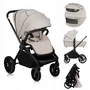 Carucior 2 in 1, Lionelo, Mika Plus, Cadru din aluminiu, Cu landou intarit si salteluta moale, Reversibil, Cu sistem de ventilatie 3D, Cu accesorii, Pana la 22 kg, Conform cu EN1888-1 EN1888-2, EN1466, Bej - 71