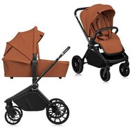 Carucior 2 in 1, Lionelo, Mika Plus, Cadru din aluminiu, Cu landou intarit si salteluta moale, Reversibil, Cu sistem de ventilatie 3D, Cu accesorii, Pana la 22 kg, Conform cu EN1888-1 EN1888-2, EN1466, Maro