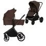 Carucior 2 in 1, Lionelo, Mika Plus, Cadru din aluminiu, Cu landou intarit si salteluta moale, Reversibil, Cu sistem de ventilatie 3D, Cu accesorii, Pana la 22 kg, Conform cu EN1888-1 EN1888-2, EN1466, Mocha Mousse