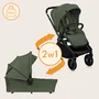 Carucior 2 in 1, Lionelo, Mika Plus, Cadru din aluminiu, Cu landou intarit si salteluta moale, Reversibil, Cu sistem de ventilatie 3D, Cu accesorii, Pana la 22 kg, Conform cu EN1888-1 EN1888-2, EN1466, Verde - 38