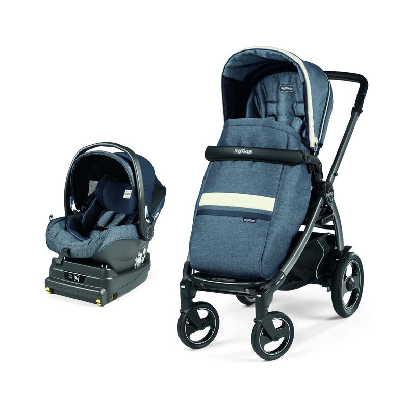 Peg perego - carucior 2 in 1 book 51 s titania i-size luxe mirage baza i-size inclusa, albastru