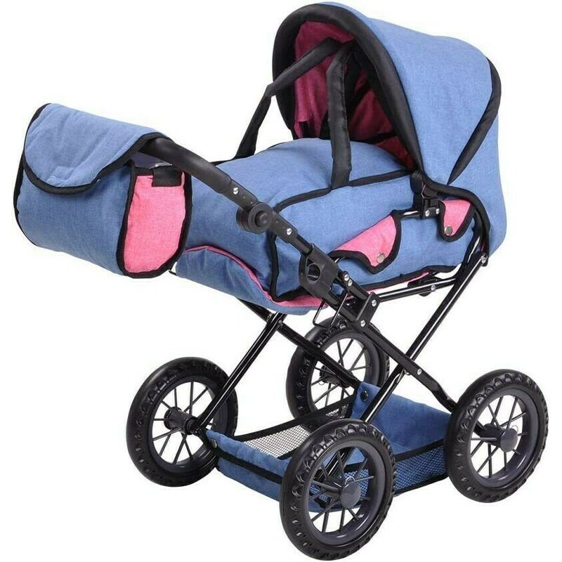 Knorrtoys - carucior pentru papusi 2 in 1 ruby jeans, albastru