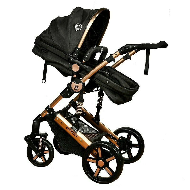 Buf boof - carucior 2 in 1 x-2 plus jeans gri