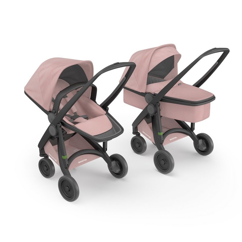 Greentom - carucior 2 in 1 100% ecologic, negru/roz
