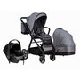 Carucior 3 in 1, FreeON, Opty, Pana la 22 kg, Cu landou, Scoica auto conform ECE R129, Parte sport cu sezut reversibil, Spatar reglabil, Cu accesorii, Grey - 2