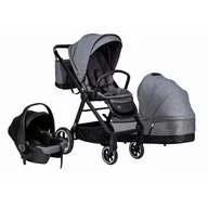 Black Friday - Reduceri Carucior 3 in 1, FreeON, Opty, Pana la 22 kg, Cu landou, Scoica auto conform ECE R129, Parte sport cu sezut reversibil, Spatar reglabil, Cu accesorii, Grey Promotie