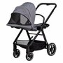 Carucior 3 in 1, FreeON, Opty, Pana la 22 kg, Cu landou, Scoica auto conform ECE R129, Parte sport cu sezut reversibil, Spatar reglabil, Cu accesorii, Grey - 5