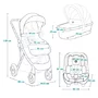Carucior 3 in 1, Lionelo, Amber Plus, Cadru aluminiu, Cu landou intarit si salteluta moale, Cu scoica auto testata ADAC, Reversibil, Maner ajustabil, Cu accesorii, Cu ventilatie panoramica 3D, Pana la 22 kg, EN1888-1, EN1888-2, EN1466, ECE R129, Bej - 41