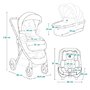 Carucior 3 in 1, Lionelo, Amber Plus, Cadru aluminiu, Cu landou intarit si salteluta moale, Cu scoica auto testata ADAC, Reversibil, Maner ajustabil, Cu accesorii, Cu ventilatie panoramica 3D, Pana la 22 kg, EN1888-1, EN1888-2, EN1466, ECE R129, Gri - 43