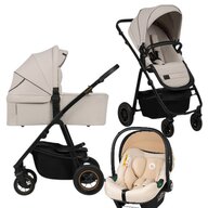 Carucior 3 in 1, Lionelo, Amber Plus, Cu scoica auto Bej testata ADAC, Reversibil, Maner ajustabil, Cu accesorii, Cu ventilatie panoramica 3D, Pana la 22 kg, EN1888-1, EN1888-2, EN1466, ECE R129, Bej