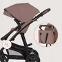 Carucior 3 in 1, Lionelo, Bianka, Transformabil, Cadru aluminiu, Cu landou si salteluta moale, Cu scoica auto, Cu multiple accesorii, Sustine 22 kg, 0 luni+, EN1466:2014+AC:2015, EN1888, Bej Taupe - 30