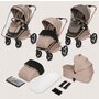 Carucior 3 in 1, Lionelo, Freya, Cu scoica ADAC, Landou si salteluta ventilate, Pliabil,  Reglare spatar in 3 pozitii, Suport de picioare in 4 pozitii, Maner reglabil in 3 pozitii, Sustine 22 kg, Cu accesorii, 0 luni+, Bej - 3