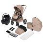 Carucior 3 in 1, Lionelo, Freya, Cu scoica ADAC, Landou si salteluta ventilate, Pliabil,  Reglare spatar in 3 pozitii, Suport de picioare in 4 pozitii, Maner reglabil in 3 pozitii, Sustine 22 kg, Cu accesorii, 0 luni+, Bej - 1