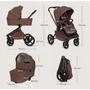 Carucior 3 in 1, Lionelo, Freya, Cu scoica ADAC, Landou si salteluta ventilate, Pliabil,  Reglare spatar in 3 pozitii, Suport de picioare in 4 pozitii, Maner reglabil in 3 pozitii, Sustine 22 kg, Cu accesorii, 0 luni+, Maro - 40