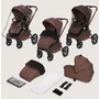 Carucior 3 in 1, Lionelo, Freya, Cu scoica ADAC, Landou si salteluta ventilate, Pliabil,  Reglare spatar in 3 pozitii, Suport de picioare in 4 pozitii, Maner reglabil in 3 pozitii, Sustine 22 kg, Cu accesorii, 0 luni+, Maro - 5