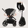Carucior 3 in 1, Lionelo, Freya, Cu scoica ADAC, Landou si salteluta ventilate, Pliabil,  Reglare spatar in 3 pozitii, Suport de picioare in 4 pozitii, Maner reglabil in 3 pozitii, Sustine 22 kg, Cu accesorii, 0 luni+, Negru - 36