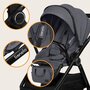 Carucior 3 in 1, Lionelo, Layla, Cadru din aluminiu, Cu landou intarit si salteluta din spuma AiryDots, Cu scoica auto testata ADAC, Reversibil, Cu sistem de ventilatie 3D, Cu accesorii, Pana la 22 kg, EN1888-1 EN1888-2 EN1466 ECE R129, Gri - 50