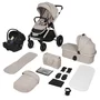 Carucior 3 in 1, Lionelo, Layla, Pana la 22 kg, Cadru aluminiu, Cu landou intarit si salteluta din spuma AirDots, Cu scoica auto testata ADAC, Reversibil, Cu ventilatie 3D, Cu accesorii, EN1888-1, EN1888-2, EN1466, Bej - 2
