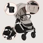 Carucior 3 in 1, Lionelo, Layla, Pana la 22 kg, Cadru aluminiu, Cu landou intarit si salteluta din spuma AirDots, Cu scoica auto testata ADAC, Reversibil, Cu ventilatie 3D, Cu accesorii, EN1888-1, EN1888-2, EN1466, Bej - 45
