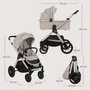 Carucior 3 in 1, Lionelo, Layla, Pana la 22 kg, Cadru aluminiu, Cu landou intarit si salteluta din spuma AirDots, Cu scoica auto testata ADAC, Reversibil, Cu ventilatie 3D, Cu accesorii, EN1888-1, EN1888-2, EN1466, Bej - 46