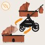 Carucior 3 in 1, Lionelo, Layla, Pana la 22 kg, Cadru aluminiu, Cu landou intarit si salteluta din spuma AirDots, Cu scoica auto testata ADAC, Reversibil, Cu ventilatie 3D, Cu accesorii, EN1888-1, EN1888-2, EN1466, Maro - 38