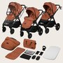 Carucior 3 in 1, Lionelo, Layla, Pana la 22 kg, Cadru aluminiu, Cu landou intarit si salteluta din spuma AirDots, Cu scoica auto testata ADAC, Reversibil, Cu ventilatie 3D, Cu accesorii, EN1888-1, EN1888-2, EN1466, Maro - 45