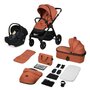 Carucior 3 in 1, Lionelo, Layla, Pana la 22 kg, Cadru aluminiu, Cu landou intarit si salteluta din spuma AirDots, Cu scoica auto testata ADAC, Reversibil, Cu ventilatie 3D, Cu accesorii, EN1888-1, EN1888-2, EN1466, Maro - 4