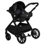 Carucior 3 in 1, Lionelo, Layla, Pana la 22 kg, Cadru aluminiu, Cu landou intarit si salteluta din spuma AirDots, Cu scoica auto testata ADAC, Reversibil, Cu ventilatie 3D, Cu accesorii, EN1888-1, EN1888-2, EN1466, Negru - 22