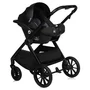 Carucior 3 in 1, Lionelo, Layla, Pana la 22 kg, Cadru aluminiu, Cu landou intarit si salteluta din spuma AirDots, Cu scoica auto testata ADAC, Reversibil, Cu ventilatie 3D, Cu accesorii, EN1888-1, EN1888-2, EN1466, Negru - 22
