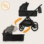 Carucior 3 in 1, Lionelo, Layla, Pana la 22 kg, Cadru aluminiu, Cu landou intarit si salteluta din spuma AirDots, Cu scoica auto testata ADAC, Reversibil, Cu ventilatie 3D, Cu accesorii, EN1888-1, EN1888-2, EN1466, Negru - 39