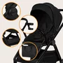 Carucior 3 in 1, Lionelo, Layla, Pana la 22 kg, Cadru aluminiu, Cu landou intarit si salteluta din spuma AirDots, Cu scoica auto testata ADAC, Reversibil, Cu ventilatie 3D, Cu accesorii, EN1888-1, EN1888-2, EN1466, Negru - 45