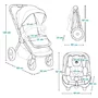 Carucior 3 in 1, Lionelo, Layla, Pana la 22 kg, Cadru aluminiu, Cu landou intarit si salteluta din spuma AirDots, Cu scoica auto testata ADAC, Reversibil, Cu ventilatie 3D, Cu accesorii, EN1888-1, EN1888-2, EN1466, Negru - 51