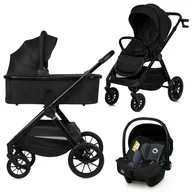 Black Friday - Reduceri Carucior 3 in 1, Lionelo, Layla, Pana la 22 kg, Cadru aluminiu, Cu landou intarit si salteluta din spuma AirDots, Cu scoica auto testata ADAC, Reversibil, Cu ventilatie 3D, Cu accesorii, EN1888-1, EN1888-2, EN1466, Negru Promotie