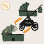 Carucior 3 in 1, Lionelo, Layla, Pana la 22 kg, Cadru aluminiu, Cu landou intarit si salteluta din spuma AirDots, Cu scoica auto testata ADAC, Reversibil, Cu ventilatie 3D, Cu accesorii, EN1888-1, EN1888-2, EN1466, Verde - 38