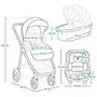 Carucior 3 in 1, Lionelo, Meril, Cu landou de dimensiune XL, Reversibil, Cu scoica auto testata ADAC, Cu accesorii, Pana la 22 kg, Conform cu EN1888-1 EN1888-2, EN1466, Bej - 30