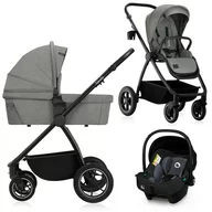 Carucior 3 in 1, Lionelo, Meril, Cu landou de dimensiune XL, Reversibil, Cu scoica auto testata ADAC, Cu accesorii, Pana la 22 kg, Conform cu EN1888-1 EN1888-2, EN1466, Gri